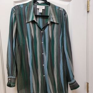 Alfani  Woman size 20W 100% silk long sleeve blouse